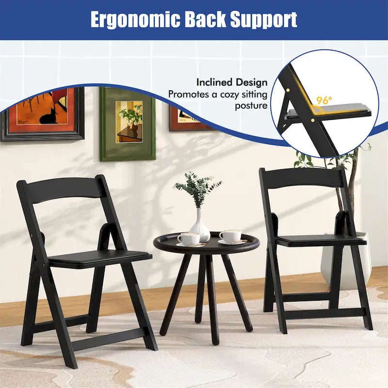 Gymax Set of 4 Dining Chairs w/ Rubber Wood Legs & Padded Seat for