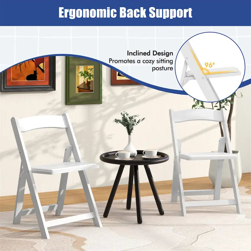 Gymax Set of 4 Dining Chairs w/ Rubber Wood Legs & Padded Seat for