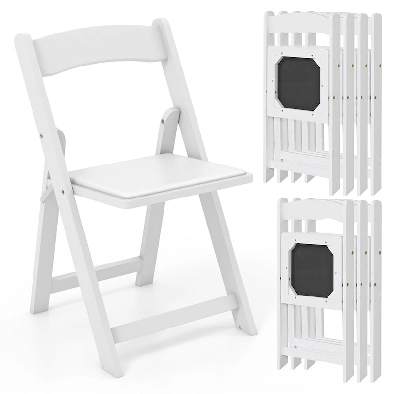 Gymax Set of 4 Dining Chairs w/ Rubber Wood Legs & Padded Seat for