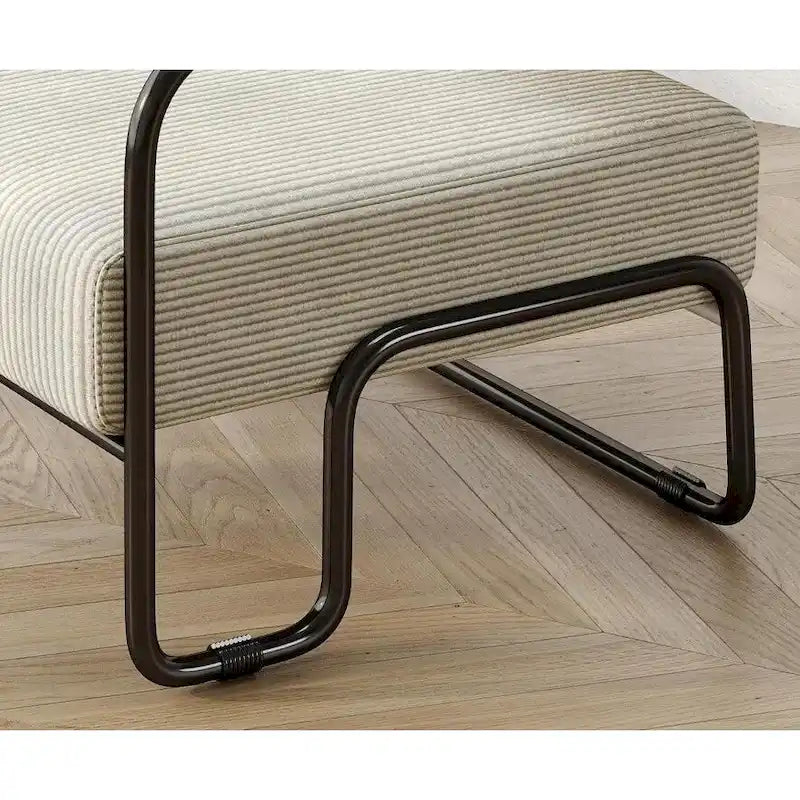 Living Room Corduroy Upholstered Accent Chair with Iron Frame