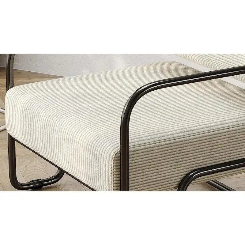 Living Room Corduroy Upholstered Accent Chair with Iron Frame