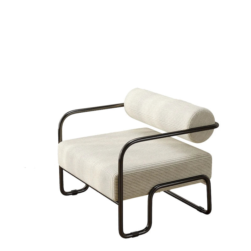 Living Room Corduroy Upholstered Accent Chair with Iron Frame