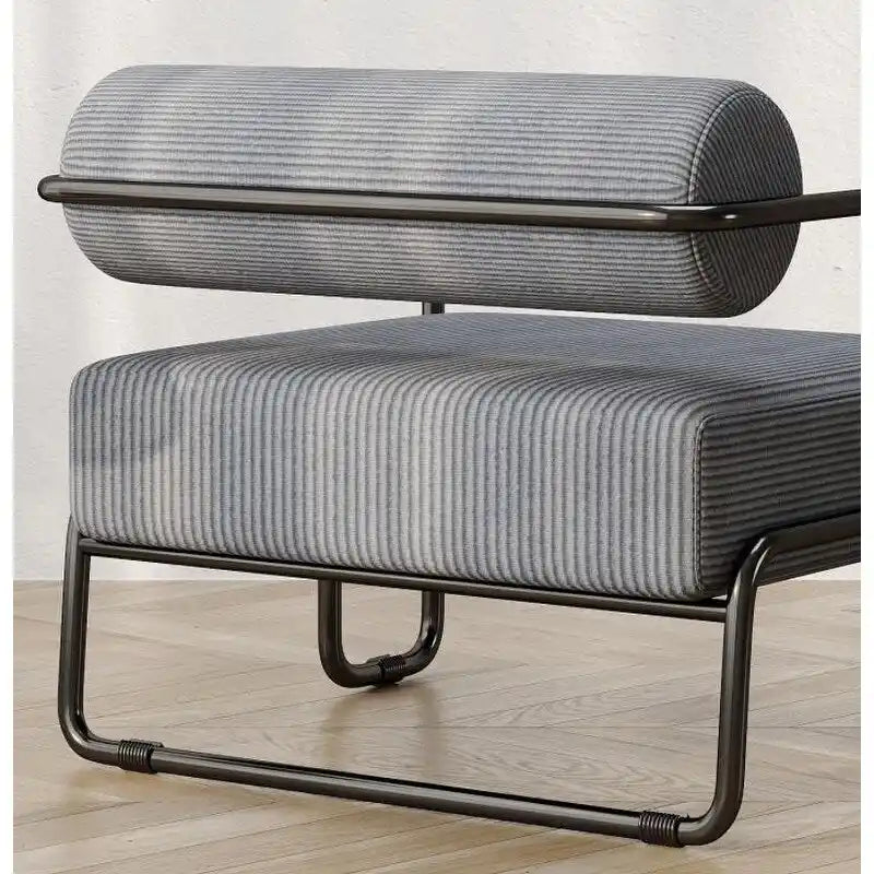 Living Room Corduroy Upholstered Accent Chair with Iron Frame