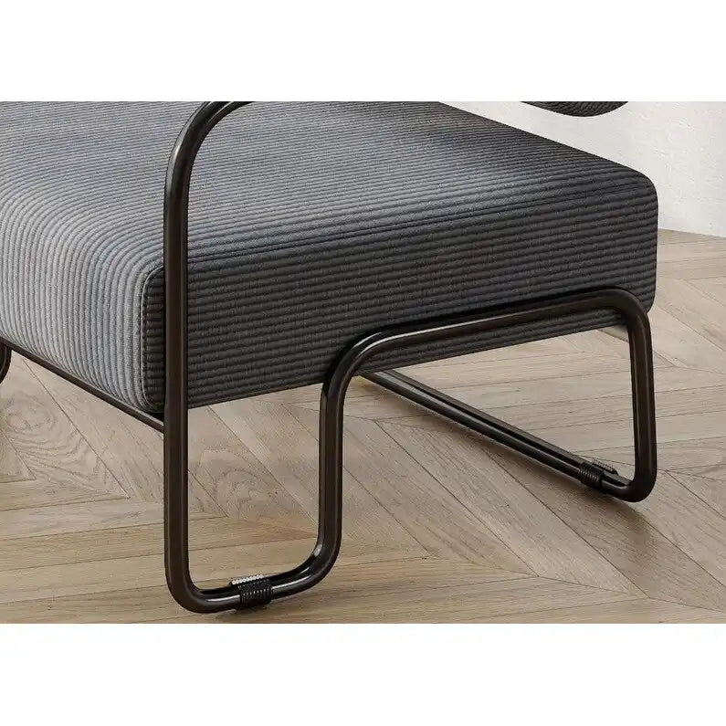 Living Room Corduroy Upholstered Accent Chair with Iron Frame