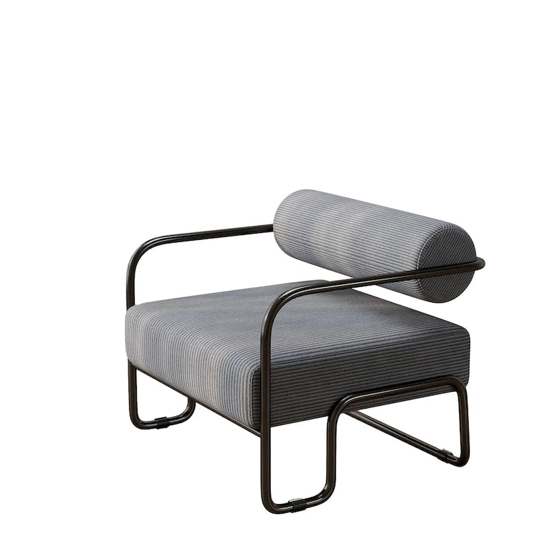 Living Room Corduroy Upholstered Accent Chair with Iron Frame