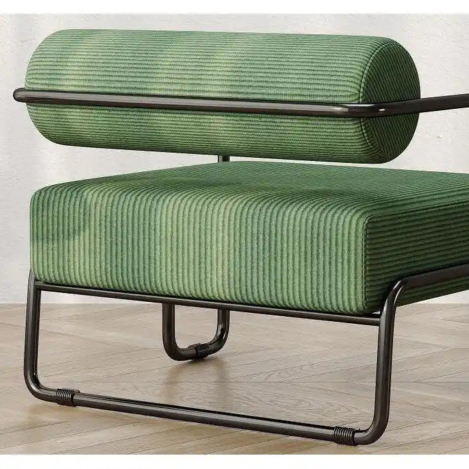 Living Room Corduroy Upholstered Accent Chair with Iron Frame