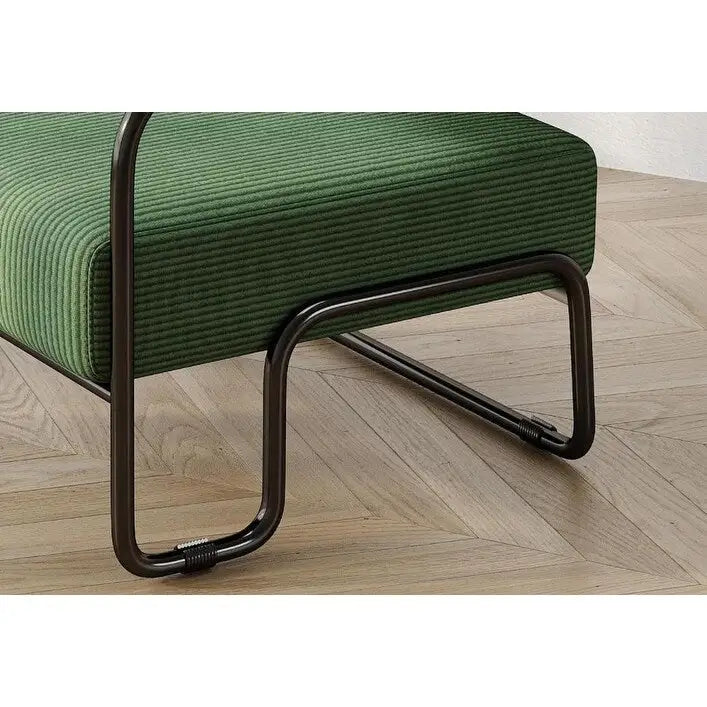 Living Room Corduroy Upholstered Accent Chair with Iron Frame