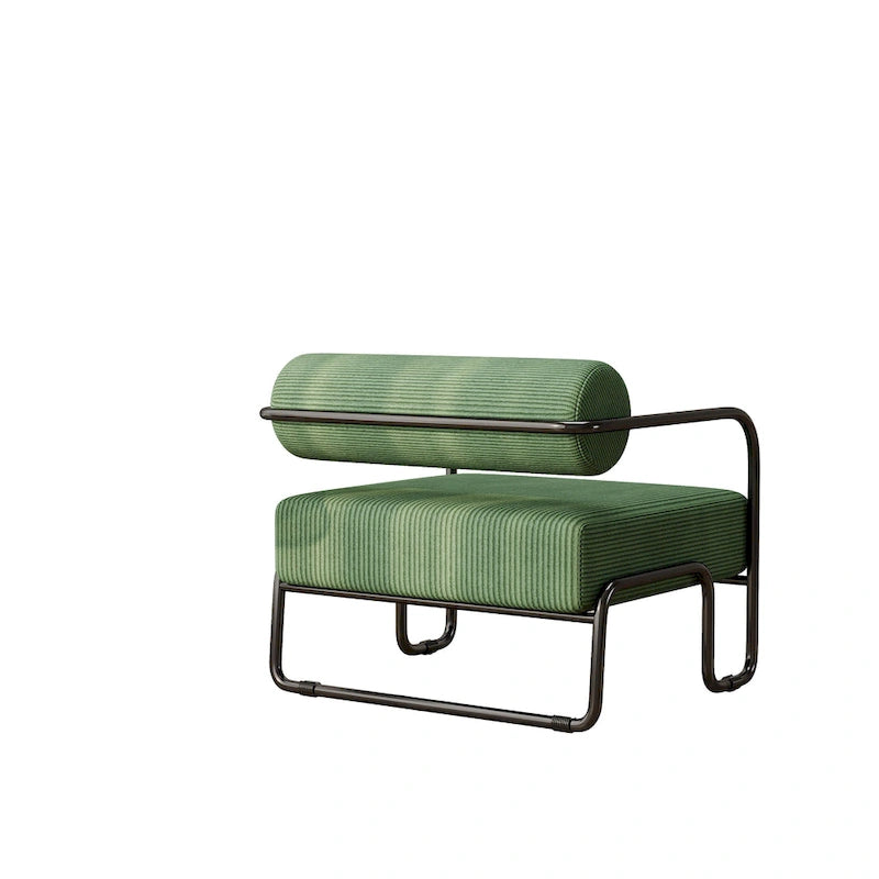 Living Room Corduroy Upholstered Accent Chair with Iron Frame