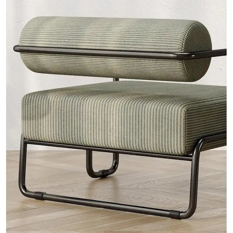 Living Room Corduroy Upholstered Accent Chair with Iron Frame