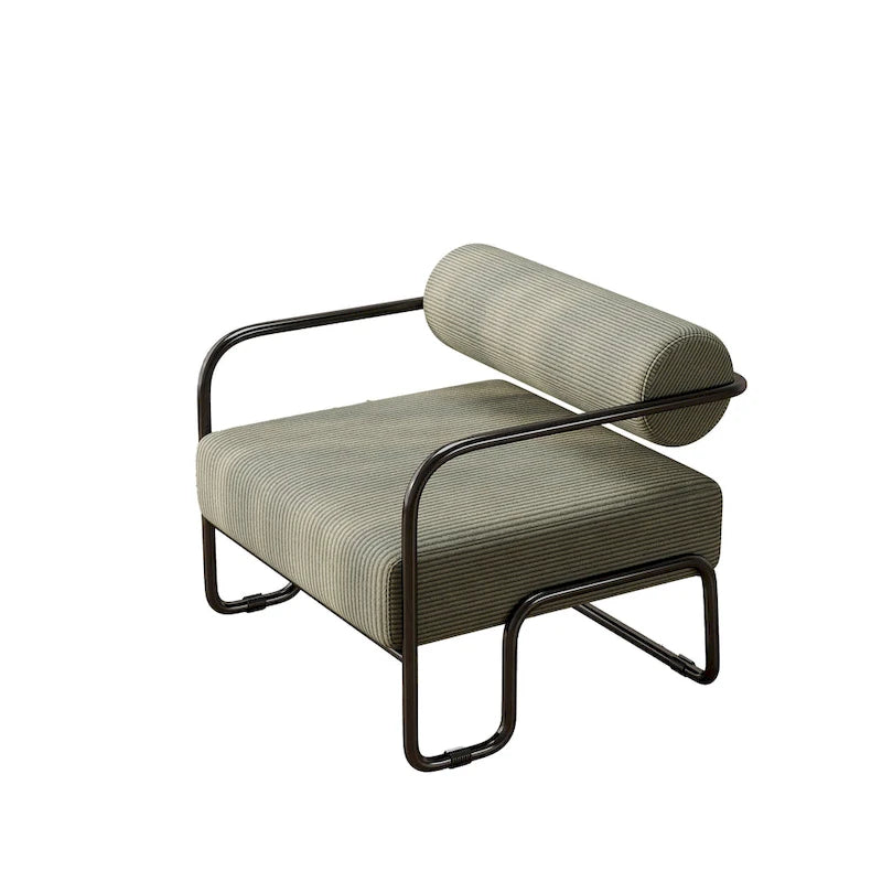 Living Room Corduroy Upholstered Accent Chair with Iron Frame