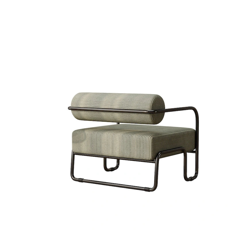 Living Room Corduroy Upholstered Accent Chair with Iron Frame