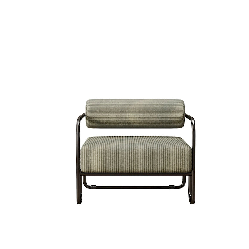 Living Room Corduroy Upholstered Accent Chair with Iron Frame