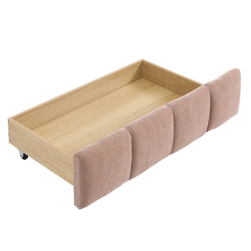 Upholstered Bed Platform King Bed Chenille Upholstered Frame Lattice Tufted Grounded Bed with 4 Bottom Drawers for Bedroom
