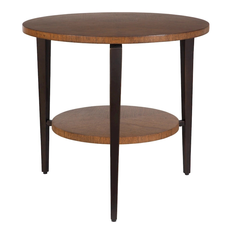 2-Tier Round Top Side Table - 26.5 - Brown