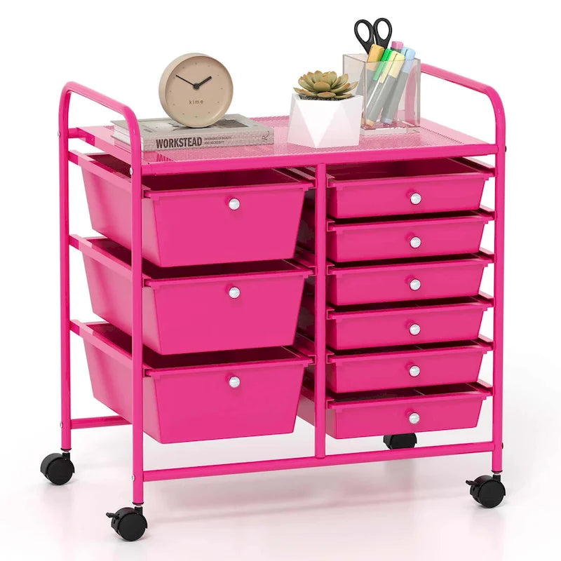 9 Drawer Rolling Storage Cart Mobile Drawer Carts Utility Cart