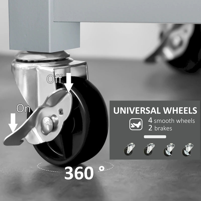 Kitchen Island With Stainless Steel Top(no include stool)