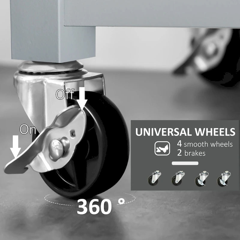 Kitchen Island With Stainless Steel Top(no include stool)