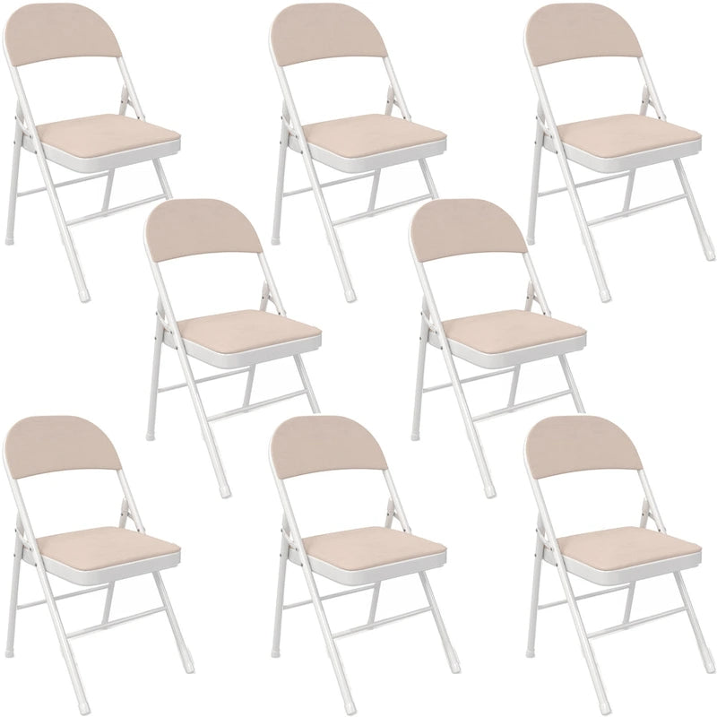 VECELO Dining Chairs Set of 4/8, Beige/Black Folding Chairs with Steel Frame