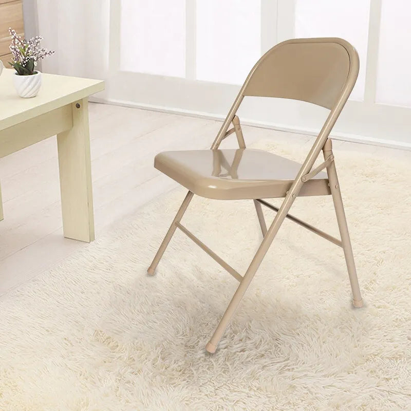 VECELO Dining Chairs Set of 4/8, Beige/Black Folding Chairs with Steel Frame