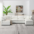 Modular Chenille Cloud Sofa Bed, Convertible U Shaped Sleeper Sofa