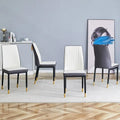 Stylish High Back Dining Chair Set for Various Rooms, PU Material Enhanced