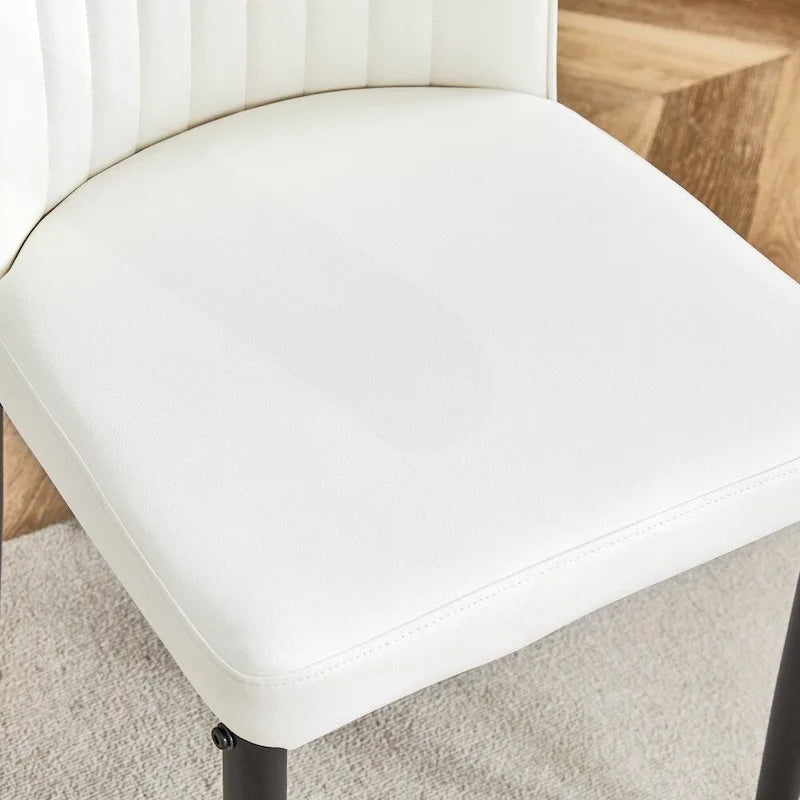 Stylish High Back Dining Chair Set for Various Rooms, PU Material Enhanced