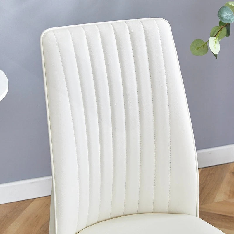 Stylish High Back Dining Chair Set for Various Rooms, PU Material Enhanced