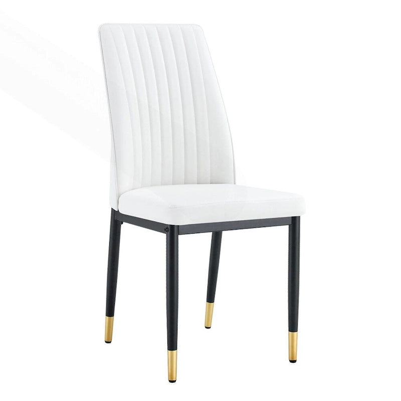 Stylish High Back Dining Chair Set for Various Rooms, PU Material Enhanced