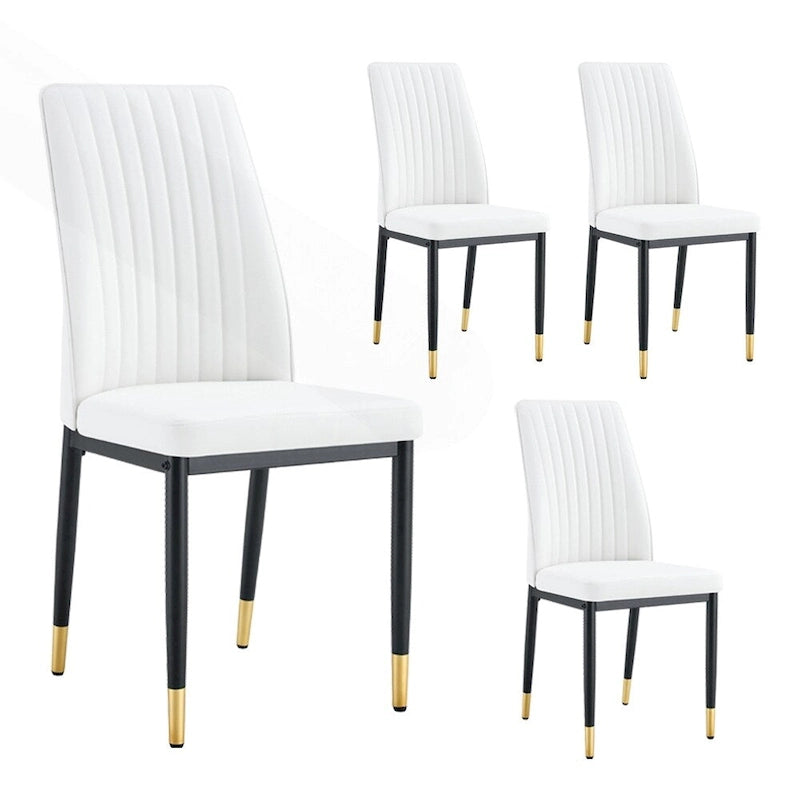 Stylish High Back Dining Chair Set for Various Rooms, PU Material Enhanced