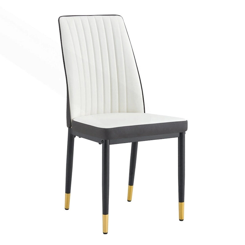 Stylish High Back Dining Chair Set for Various Rooms, PU Material Enhanced