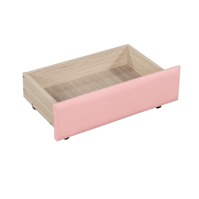 Upholstered Platform Bed with Tufted Headboard, LED and Two Drawers for Bedroom