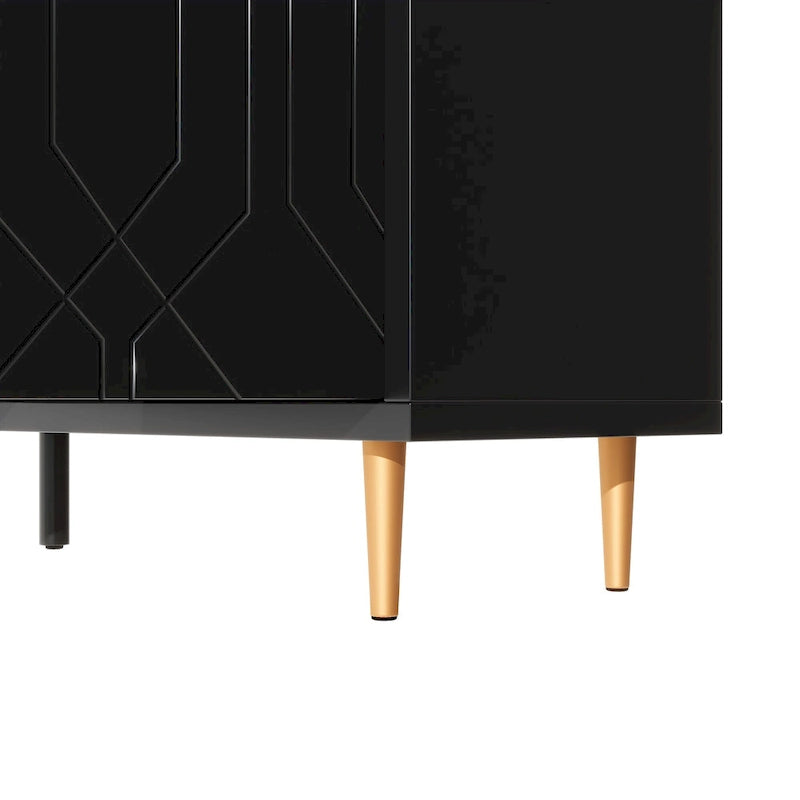 65 Modern TV Stand with Doors & Adjustable Shelves for TVs Up to 70