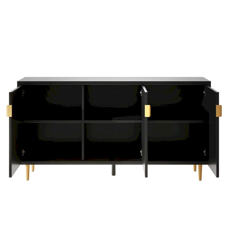 65 Modern TV Stand with Doors & Adjustable Shelves for TVs Up to 70