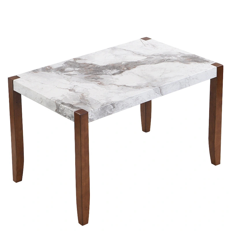 5-Piece Modern Dining Set with Rectangular Table & Chairs