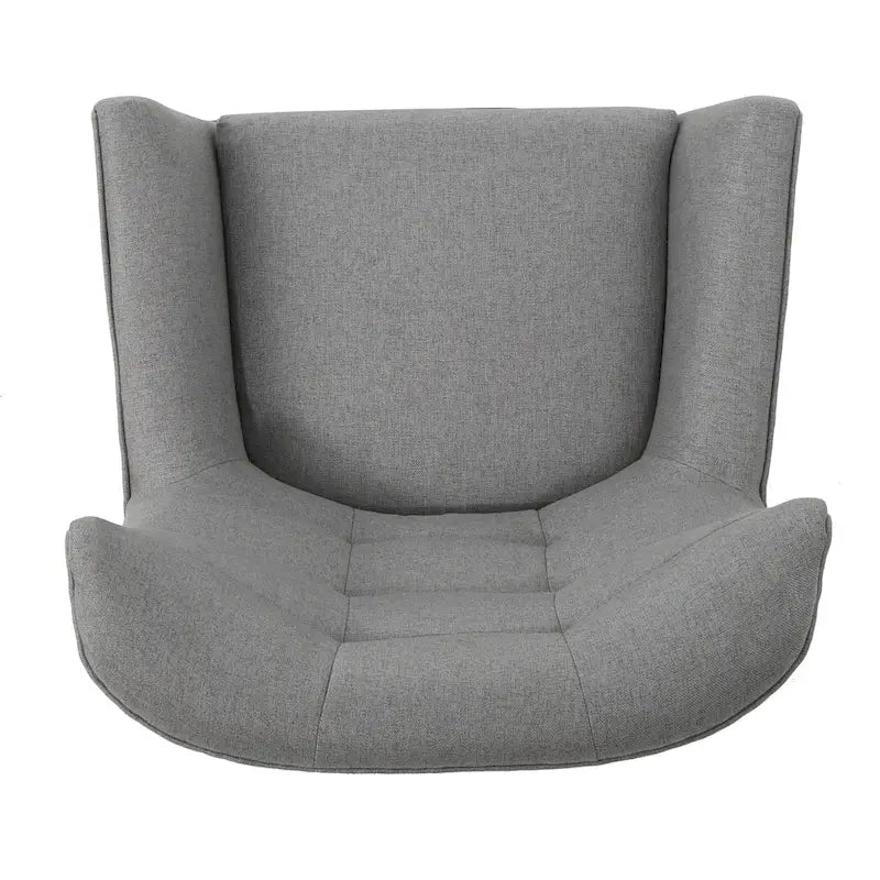 Modern 32.5 High Back Upholstered Button Tufted Wingback Chair with Rubber Wood Legs