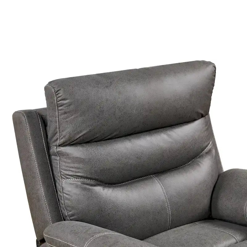Grey Dual Motor Recliner Chair with 240 Swivel, Rocking Feature, USB Connectivity, and Adjustable Head Support