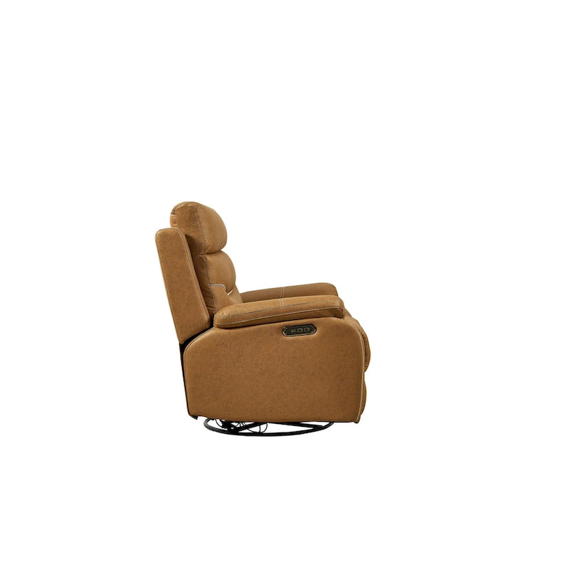 Grey Dual Motor Recliner Chair with 240 Swivel, Rocking Feature, USB Connectivity, and Adjustable Head Support