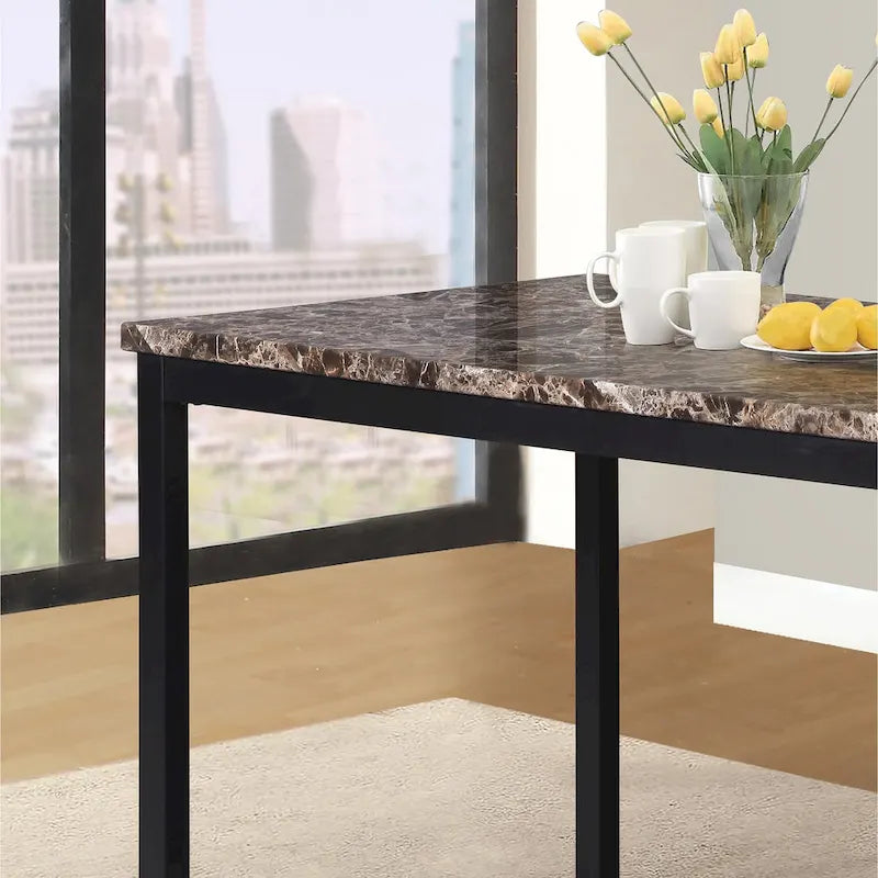 Modern Style 5-Piece Dining Set with Rectangular Table and 4 Upholstered High Back Chairs