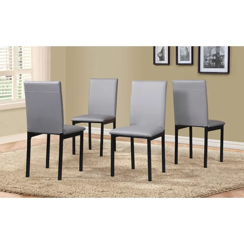 Modern Style 5-Piece Dining Set with Rectangular Table and 4 Upholstered High Back Chairs