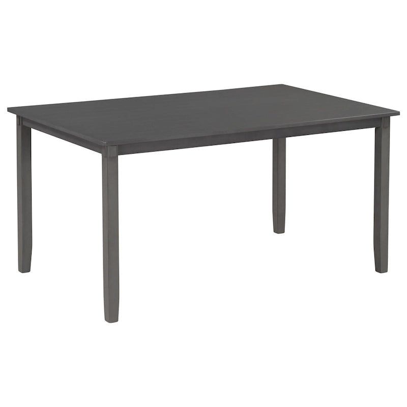 Gray Traditional 6-Piece Wooden Dining Table Set with 4 Upholstered Chairs and Bench