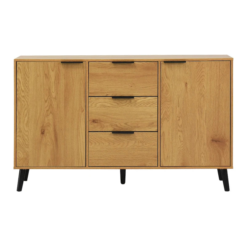 Modern Sideboard Buffet Cabinet with 2 Doors, Storage Shelves and 3 Drawers
