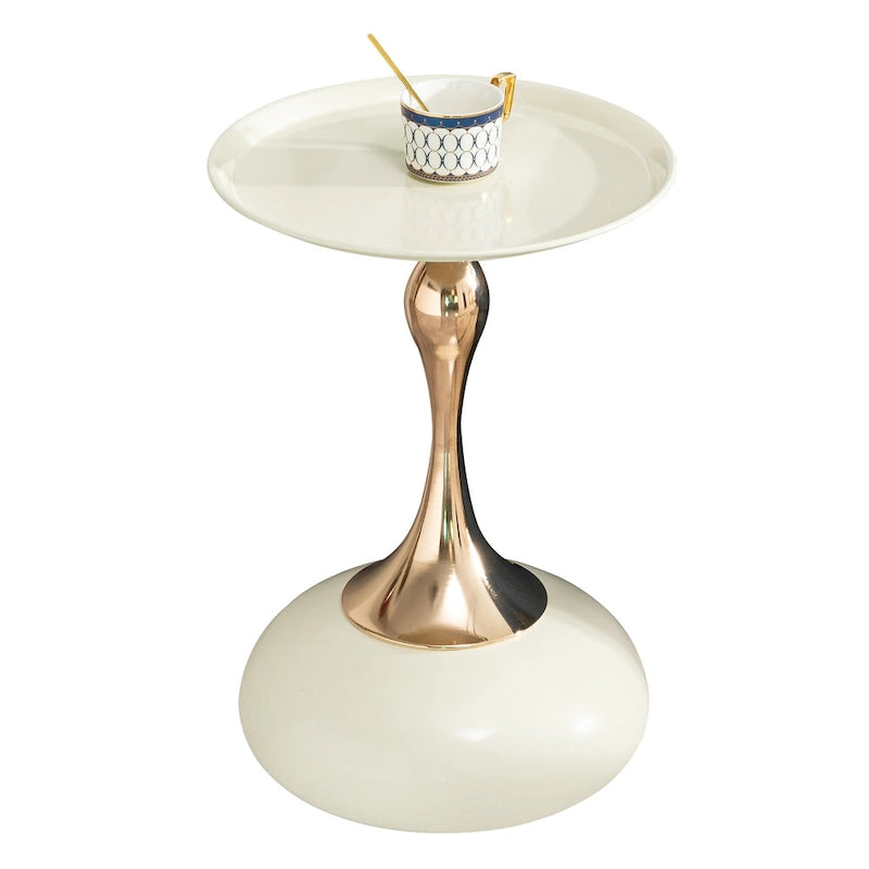 14.96 Gold Finish Carbon Steel Side Table, Modern Design