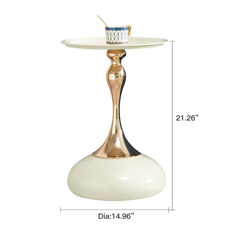 14.96 Gold Finish Carbon Steel Side Table, Modern Design