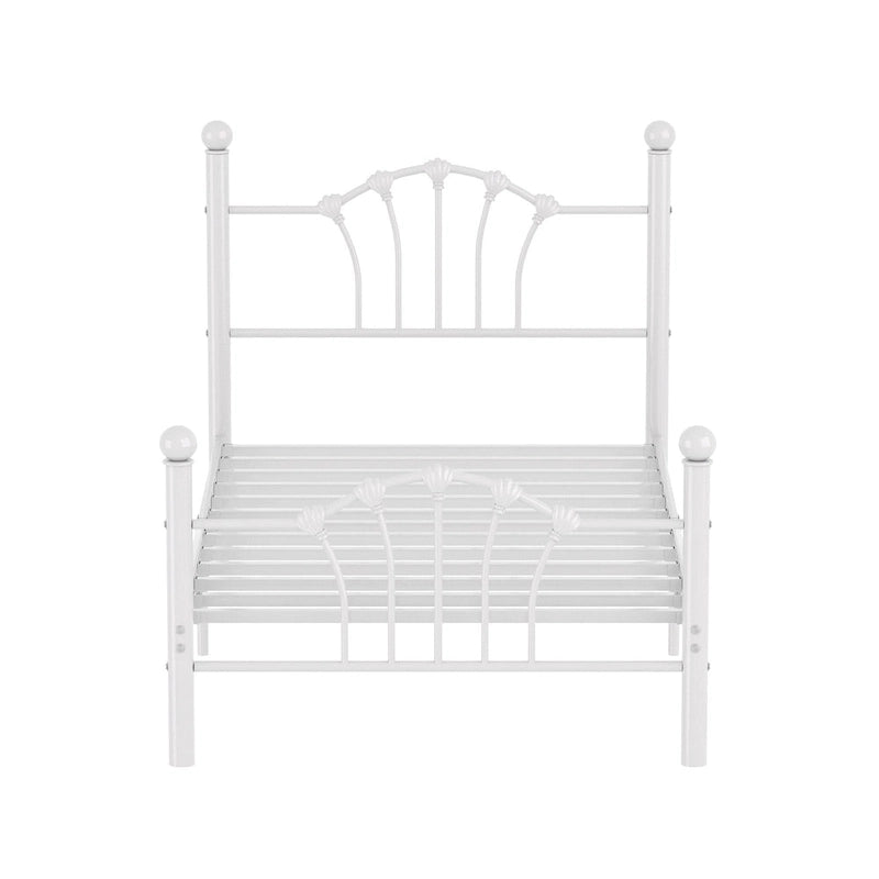 VECELO Classic Metal Platform Bed Frame, Twin Size Beds with Shell Style, Storage Space Under Bedframes, Kids Bed