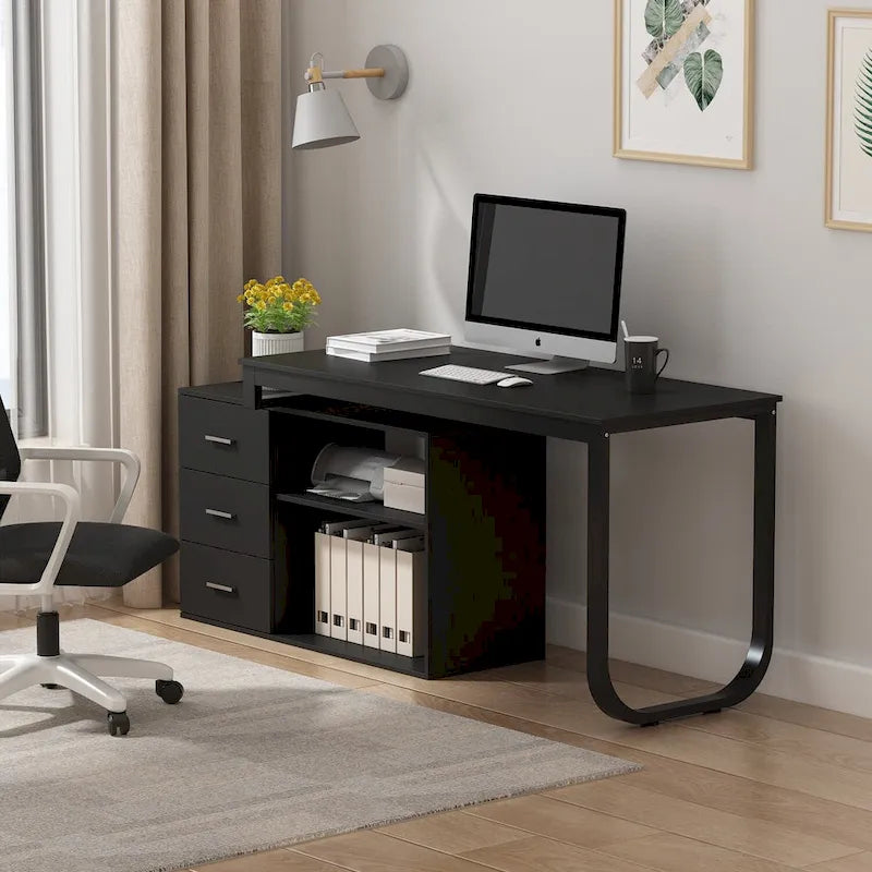 55 L Shaped Desk Writing Computer Desk Storage Workstation 5 Colors