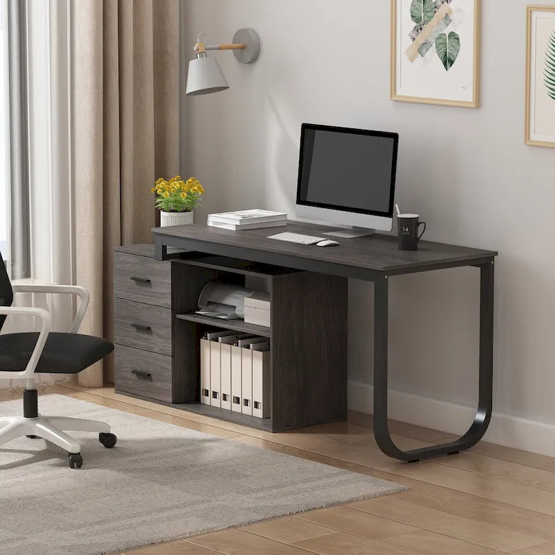 55 L Shaped Desk Writing Computer Desk Storage Workstation 5 Colors