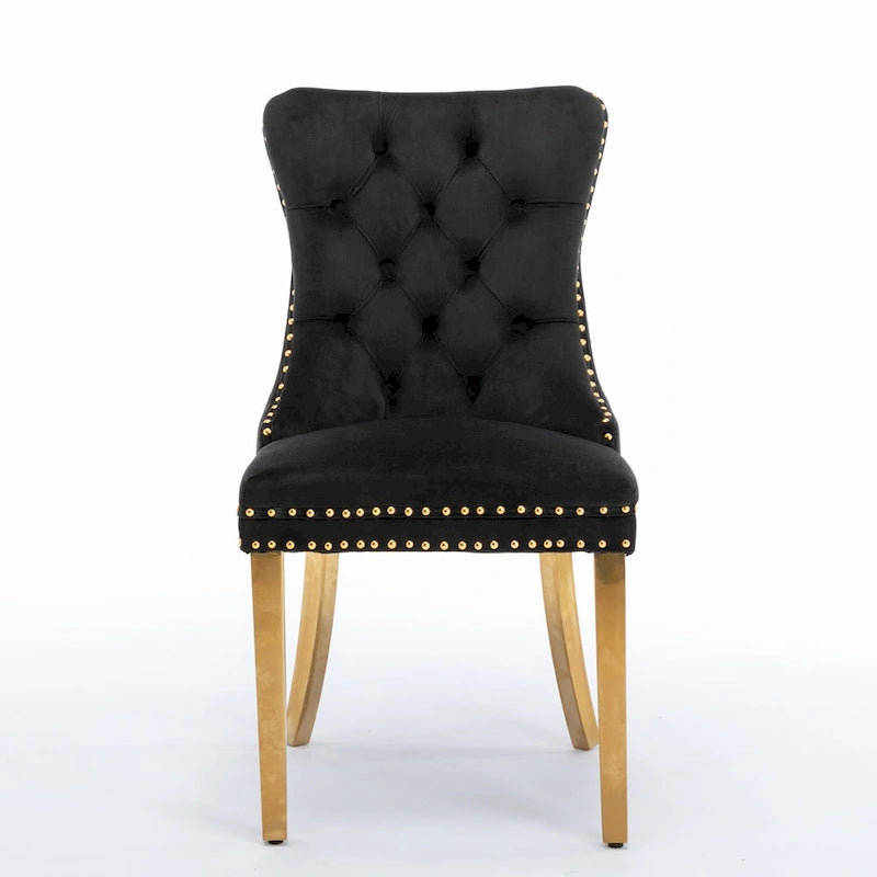 Velvet Upholstered Dining Chair with Chrome Stainless Steel Plating Legs