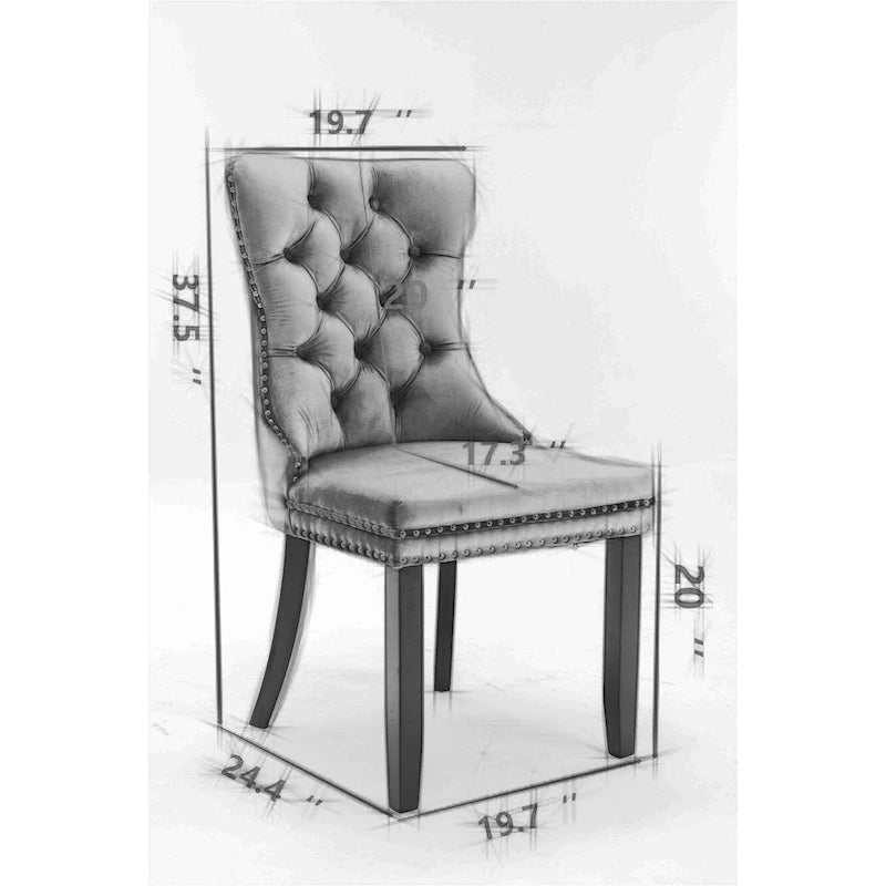 Velvet Upholstered Dining Chair with Chrome Stainless Steel Plating Legs