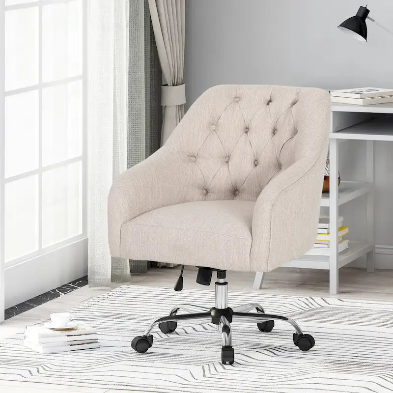 Barbour Upholstered Swivel Office Chair by Christopher Knight Home - N/A
