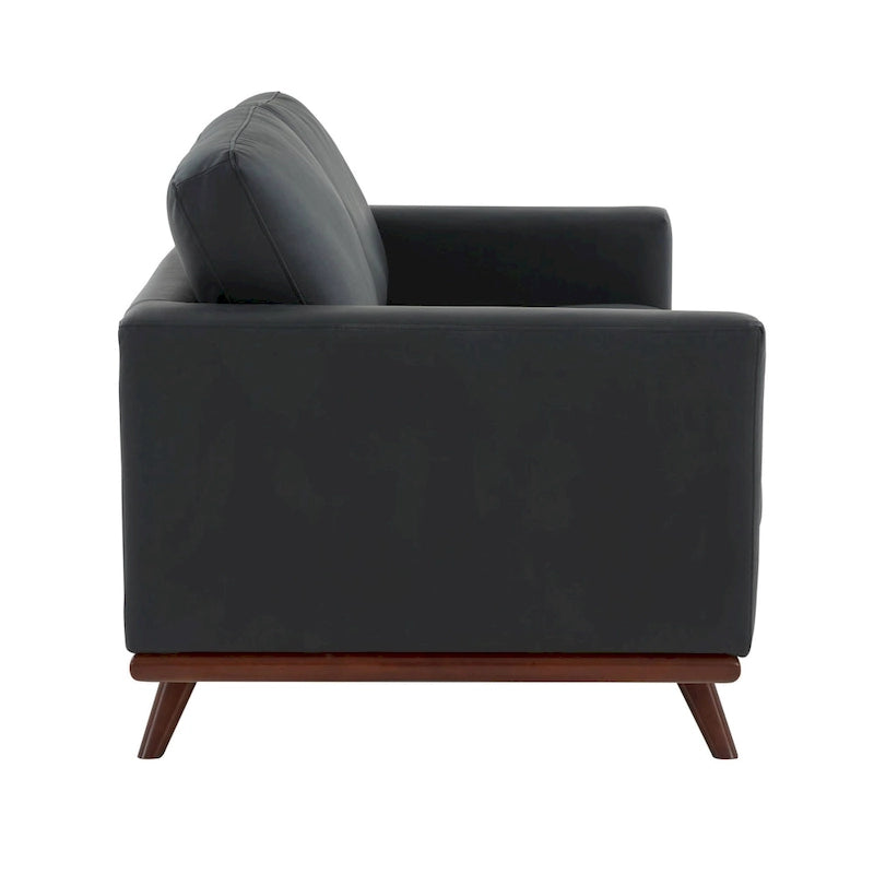 Chester Modern Leather Loveseat 2 Seater Sofa Couch With Birch Wood Base for Living Room Bedroom Garden Lounge - 58.27